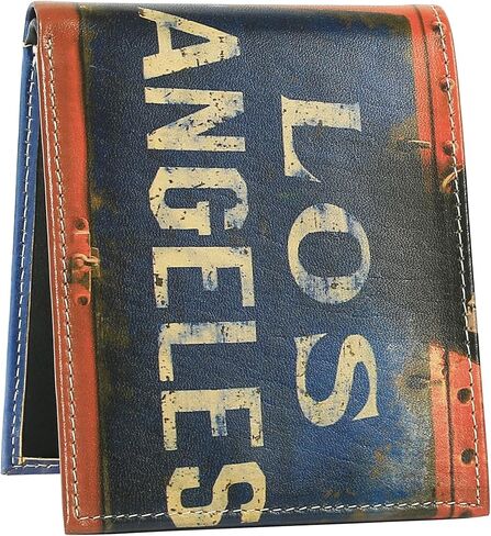 United Streets of Art Mens Wallet - Bifold Trifold Artisan Leather Wallets for Men With 2 ID Windows - Durable Designs and Graphics in Saudi Arabia