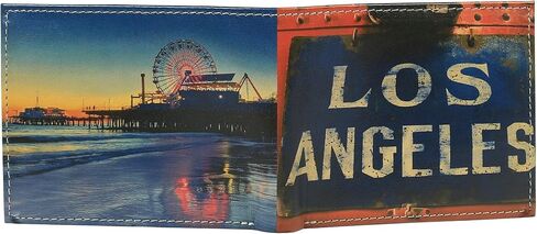 United Streets of Art Mens Wallet - Bifold Trifold Artisan Leather Wallets for Men With 2 ID Windows - Durable Designs and Graphics in Saudi Arabia