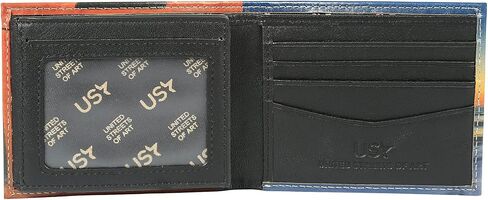 United Streets of Art Mens Wallet - Bifold Trifold Artisan Leather Wallets for Men With 2 ID Windows - Durable Designs and Graphics in Saudi Arabia