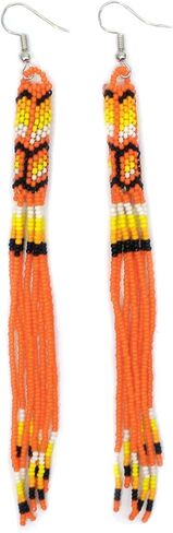 One of a kind Tribal Extra Long Beaded Statement Earrings Handmade in Saudi Arabia