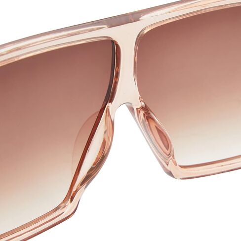 3 Pack Oversized Square Sunglasses for Women with Pouches, Flat Top Dark Shades (3 Designs), Black, Tortoiseshell, and Transparent Light Pink, Oversized in Kuwait