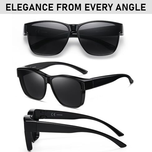GEGURI Polarized Sunglasses Fit Over Glasses for Men Women, Oversized Square Sun Glasses UV400 Protection Shades in Saudi Arabia