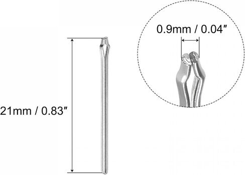 uxcell 15 Pcs 18mm Watch Link Cotter Pin Assortment, Stainless Steel 0.8mm Dia. Watch Strap Bars Split Pin for Watchband Repair, Silver Tone in Saudi Arabia