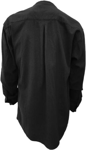 Civilian Irish Grandfather Collarless Shirt, Cotton and Linen Long-Sleeve Traditional Irish Shirt in Saudi Arabia