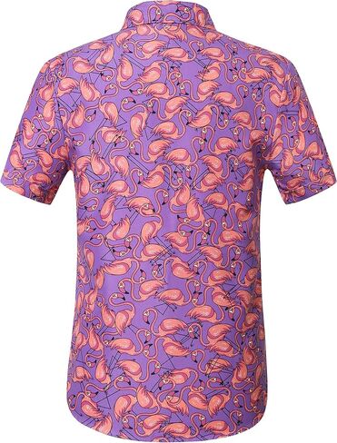 SSLR Mens Short Sleeve Button Down Shirts Casual Summer Hawaiian Shirts for Men in Saudi Arabia