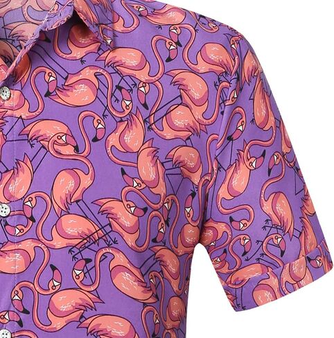SSLR Mens Short Sleeve Button Down Shirts Casual Summer Hawaiian Shirts for Men in Saudi Arabia