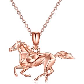 YFN Horse Necklaces for Girls Sterling Silver Horse Pendant Jewelry Gifts for Girls Women 18+2 Inch