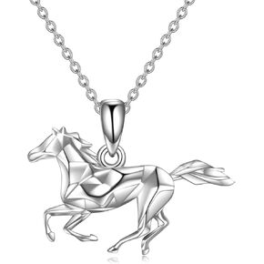YFN Horse Necklaces for Girls Sterling Silver Horse Pendant Jewelry Gifts for Girls Women 18+2 Inch in Kuwait