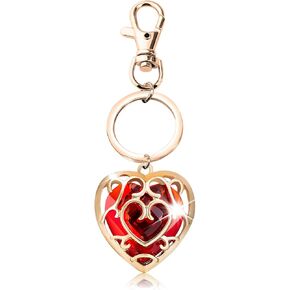 FAADBUK Cosplay Jewelry Skyward Sword Heart Sapphire Ruby Necklace Gamer Fans Gift for Women Girl