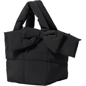 Quilted Puffer Shoulder Bag for Women, Crossbody Padded Handbag, Large Light Woman Purse, Puffer Tote Bag in Saudi Arabia