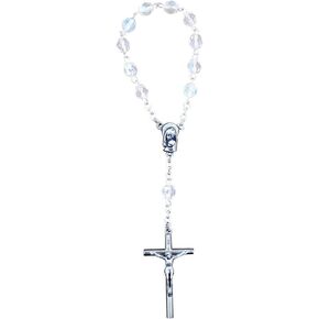 4mm Crystal Simple One Decade Rosary | Italian Crystal Glass Beads | Great Catholic Gift for First Communion and Confirmation | Christian Jewelry