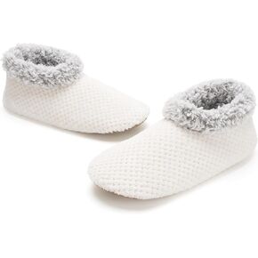 The Metluks Soft Fuzzy Slippers for Women Indoor, Warm Furry House Sock Shoes Fluffy Lined, Bedroom Booties Non-Slip Gripper Soles, Winter Cozy Christmas Gifts