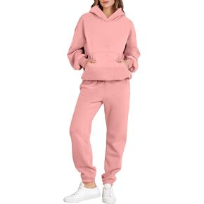 ANRABESS Women 2 Piece Outfits Hoodie Sweatshirt Tracksuit & Oversized Jogger Sweatpants Y2K Sweatsuit Set
