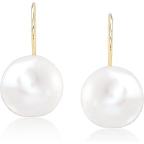 أقراط روس سيمونز متدلية من اللؤلؤ بأزرار 10-11 ملم من الذهب الأصفر عيار 14 قيراط in Kuwait