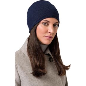 Style Republic Women’s 100% Pure Cashmere Slouchy Rolled Beanie, Soft & Stretchy, Warm Ladies Hat for Winter
