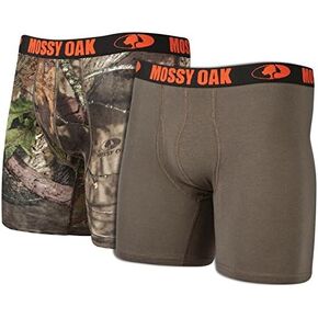 Mossy Oak Men's 6" Cotton Boxer Brief, 2-Pack
