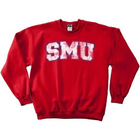 NCAA SMU Mustangs 50/50 Blended 8-Ounce Vintage Arch Crewneck Sweatshirt in Saudi Arabia