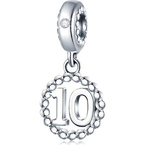 16,17,18,19,20,21,22,24,25,26,30,32,33,35,37,40,49,50,60,69,77,80,88,99 Number Charms 925 Sterling Silver Pendants Beads Fit Pandora Bracelets/Necklace, Dangling Dangle Charm for Birthday/Anniversary/Meaningful Numbers in Kuwait