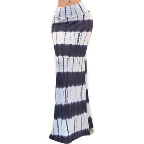 Vivicastle Women's USA Colorful Printed Fold Over Waist Long Maxi Skirt