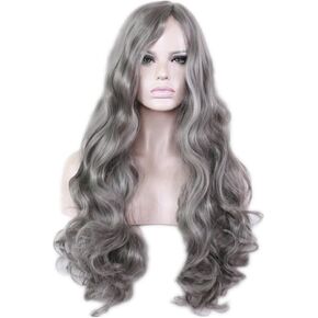 AneShe 28" Women Long Curly Fluffy Blonde Full Wigs Highlights Synthetic Hair Party Wig (Golden+Blonde)
