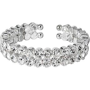 YINLI Sparkling Strand Crystal Rhinestone Stretch Tennis Bracelet Bridal Bridesmaid Bangle