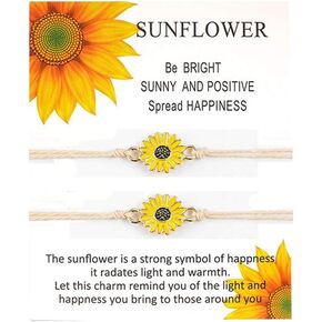 Inscape Data Handmade Sunflower Boho Bracelet Friendship Jewelry for Women Girl 2 Set in Kuwait