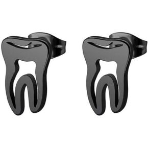 AOCHEE Tooth Earrings Studs Dental Earrings for Women in Silver Gold Rose Gold Color