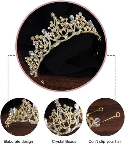 Kamirola Crystal Princess Crown Tiaras for Women and Girls,Crystal Headbands for Bridal Halloween Costume and Birthday Party(TR26) in Kuwait
