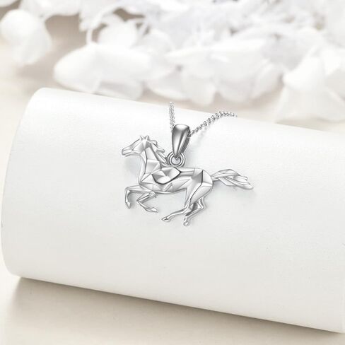 YFN Horse Necklaces for Girls Sterling Silver Horse Pendant Jewelry Gifts for Girls Women 18+2 Inch in Kuwait