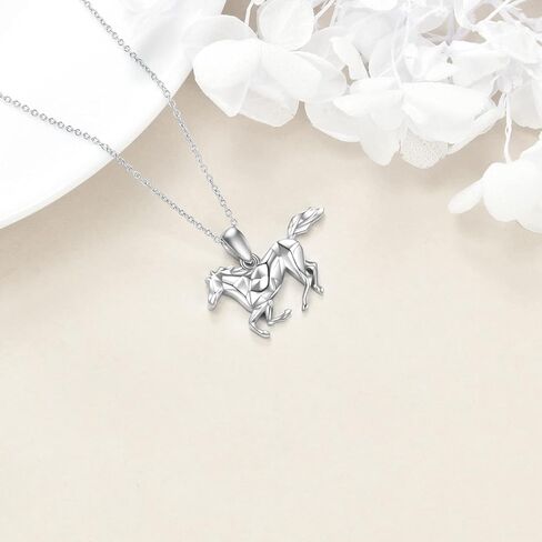 YFN Horse Necklaces for Girls Sterling Silver Horse Pendant Jewelry Gifts for Girls Women 18+2 Inch in Kuwait