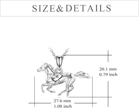 YFN Horse Necklaces for Girls Sterling Silver Horse Pendant Jewelry Gifts for Girls Women 18+2 Inch in Kuwait