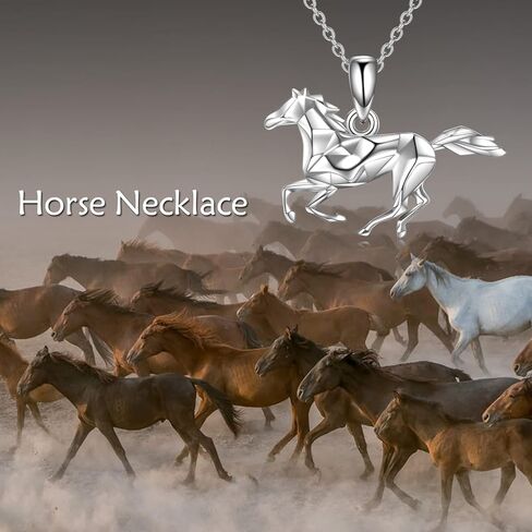YFN Horse Necklaces for Girls Sterling Silver Horse Pendant Jewelry Gifts for Girls Women 18+2 Inch in Kuwait