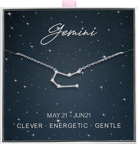ALoveSoul 925 Sterling Silver Constellation Horoscope Zodiac Necklace, Birthday Gifts for Women Girls in Kuwait