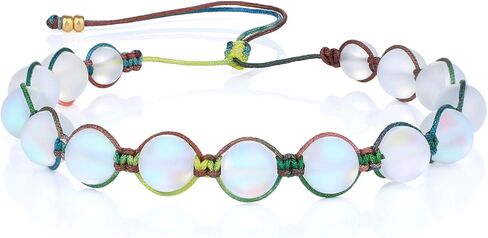 KELITCH Moon-Stone Beaded Bracelets Colorful Hand Woven Strands Bracelets Beach Bangles Jewelry in Kuwait