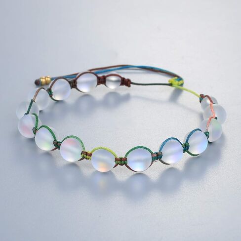 KELITCH Moon-Stone Beaded Bracelets Colorful Hand Woven Strands Bracelets Beach Bangles Jewelry in Kuwait