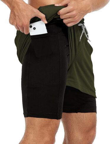 Century Star Athletic Mens Running Shorts Workout Quick Dry Compression Short for Men with Pockets Training Sport Gym Shorts in Saudi Arabia
