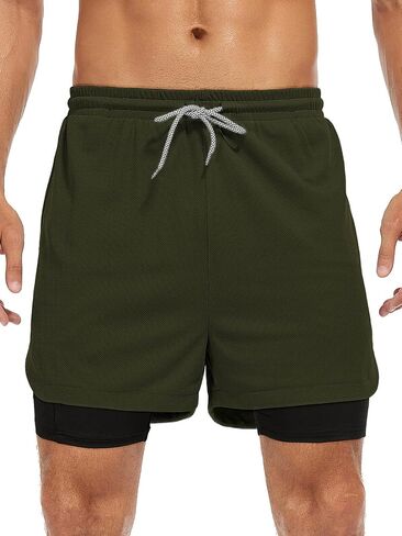 Century Star Athletic Mens Running Shorts Workout Quick Dry Compression Short for Men with Pockets Training Sport Gym Shorts in Saudi Arabia