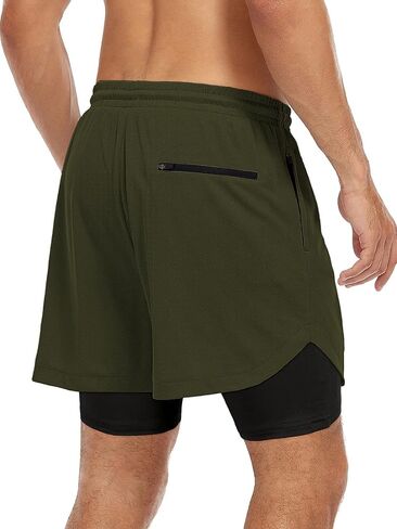 Century Star Athletic Mens Running Shorts Workout Quick Dry Compression Short for Men with Pockets Training Sport Gym Shorts in Saudi Arabia