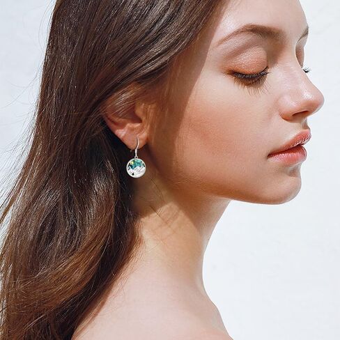 Mountain Earrings Sterling Silver Hypoallergenic Abalone Shell Mountain Range Dangling Earrings Mountain Jewelry for Women Girls Skiers, Hikers, Campers, Climbers,Nature Lovers in Saudi Arabia