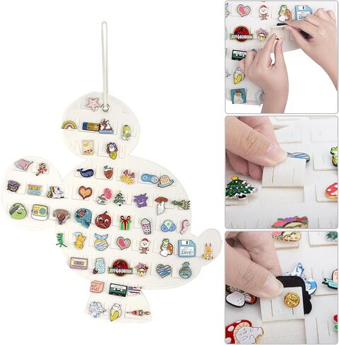 Hanging Brooch Pin Organizer Enamel Pin Display Cute Cartoon Shape Brooch Pin Display Storage Holder for Brooch Pin(Without Accessories) (beige+green) in Kuwait