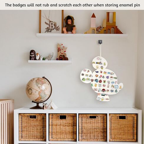 Hanging Brooch Pin Organizer Enamel Pin Display Cute Cartoon Shape Brooch Pin Display Storage Holder for Brooch Pin(Without Accessories) (beige+green) in Kuwait