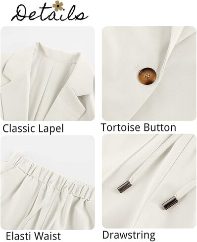 بدلة عمل نسائية من SySea بأكمام طويلة ومعطف وسترة وسروال قصير عالي الخصر مكون من قطعتين، أبيض، X-Large in Kuwait