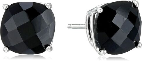 Amazon Collection 925 Sterling Silver Cushion Cut Birthstone Stud Earrings for Women in Kuwait