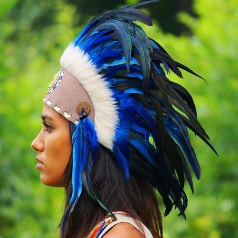 Novum Crafts Feather Headdress | Native American Indian Inspired | Choose Color in Saudi Arabia