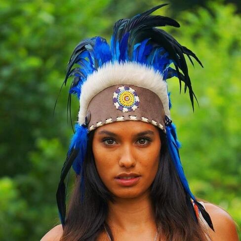 Novum Crafts Feather Headdress | Native American Indian Inspired | Choose Color in Saudi Arabia