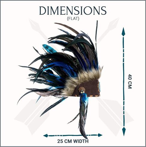 Novum Crafts Feather Headdress | Native American Indian Inspired | Choose Color in Saudi Arabia