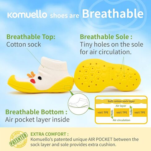 Komuello Boy Baby Toddler Pull Up First Walker Non Slip Soft Cotton Premium Designed Sock Shoes - Boy in Kuwait