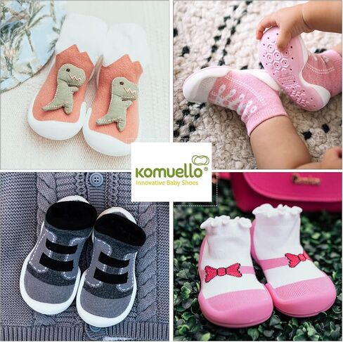 Komuello Boy Baby Toddler Pull Up First Walker Non Slip Soft Cotton Premium Designed Sock Shoes - Boy in Kuwait