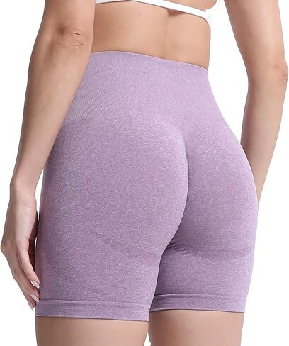 شورت Aoxjox Contour بدون خياطة للنساء شورت عالي الخصر للتمرين في صالة الألعاب الرياضية شورت غنيمة للجري واليوجا 5 بوصة in Kuwait