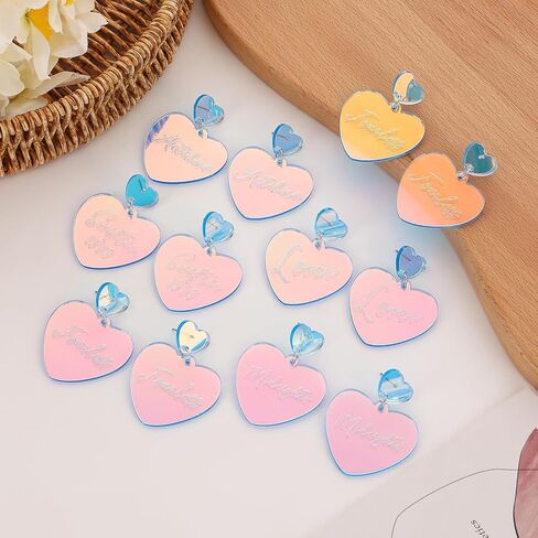 كول لاك داي 6 ازواج من اقراط تايلور بتصميم قلب مستوحى من المغني للنساء من الاقراط الموسيقية من الاكريليك، هدايا لمحبي سويفتي، مصنوعة من الاسكندريت, أكريليك, الألكسندريت الصناعي in Kuwait